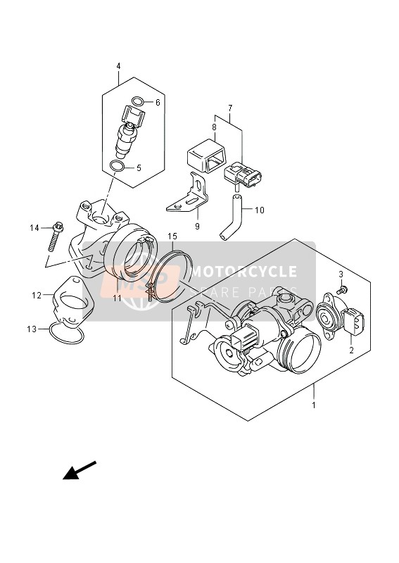 Suzuki UH200(Z) BURGMAN 2013 Throttle Body for a 2013 Suzuki UH200(Z) BURGMAN